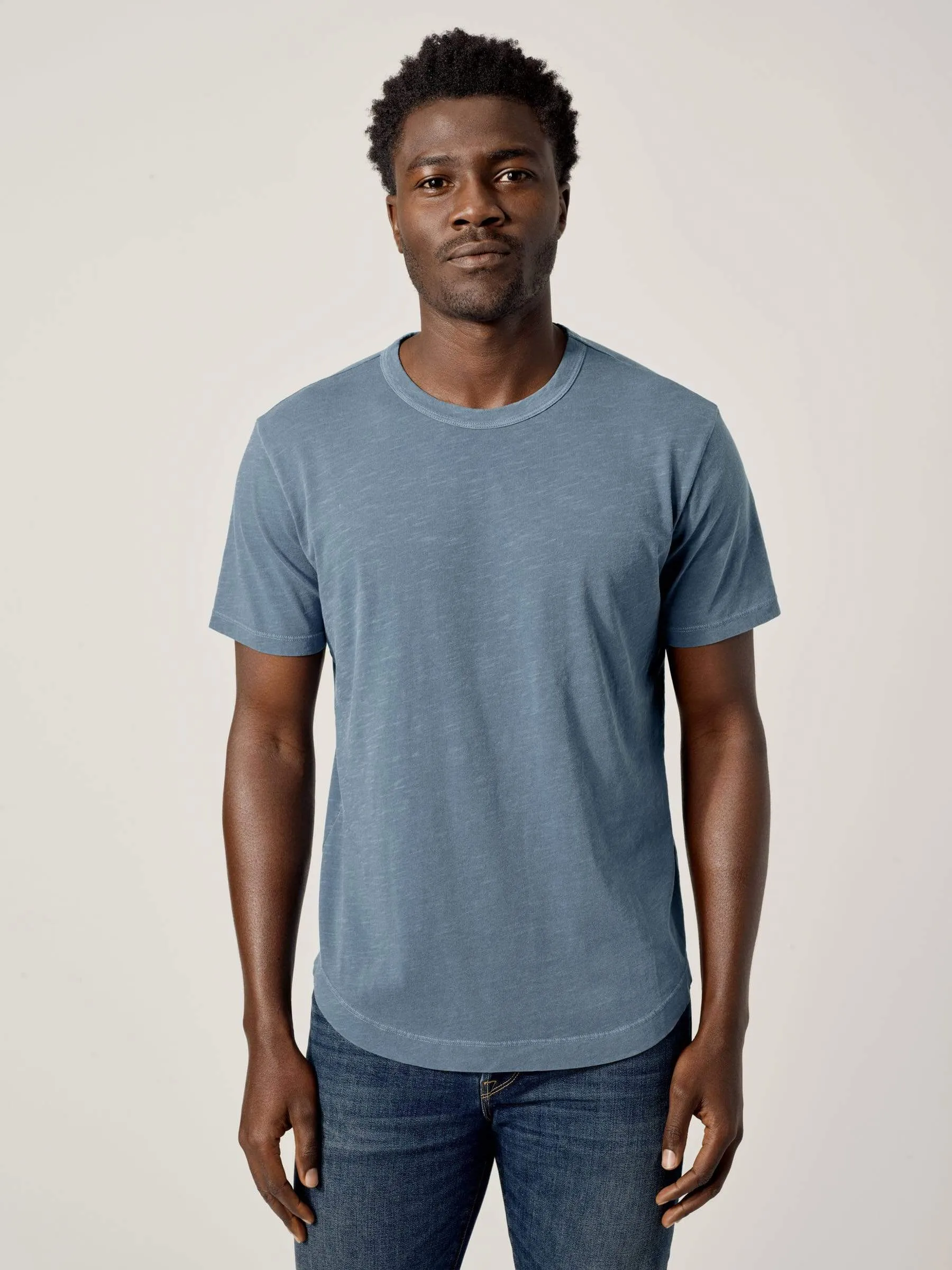 Astro Venice Wash Slub Curved Hem Tee