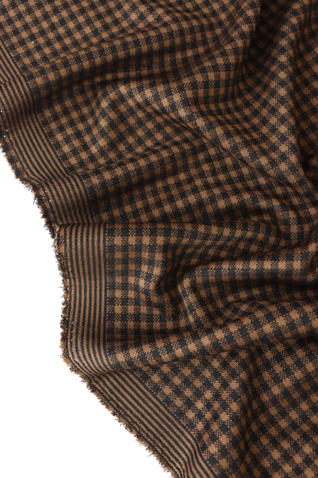 Black & Brown 1/4" Gingham Yarn Dyed Jacquard Knit