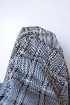 Black & Chestnut Plaid Yarn Dyed Jacquard Knit