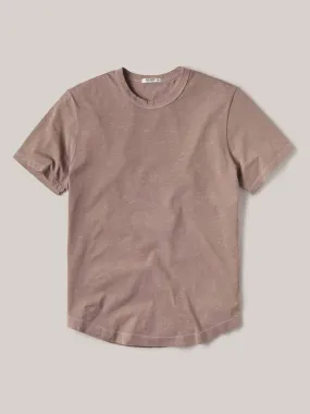 Brick Venice Wash Slub Curved Hem Tee