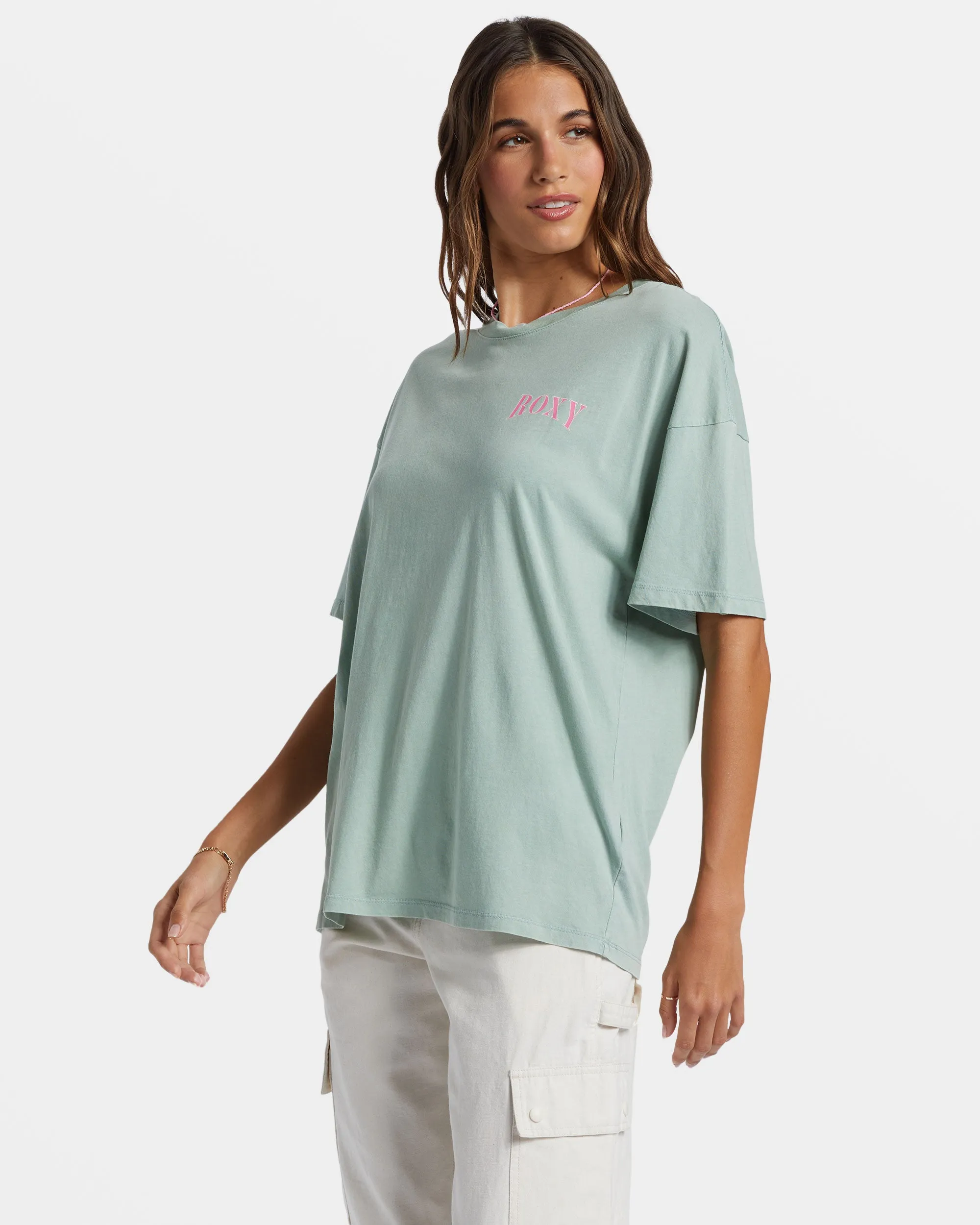 Bring The Good Vibes Oversized T-Shirt - Blue Surf