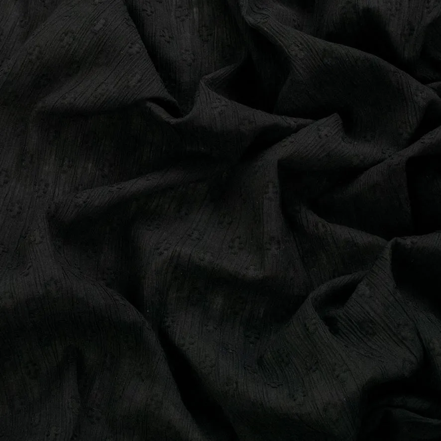 Cheese Cloth Black Flower Jacquard