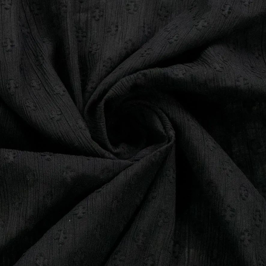 Cheese Cloth Black Flower Jacquard