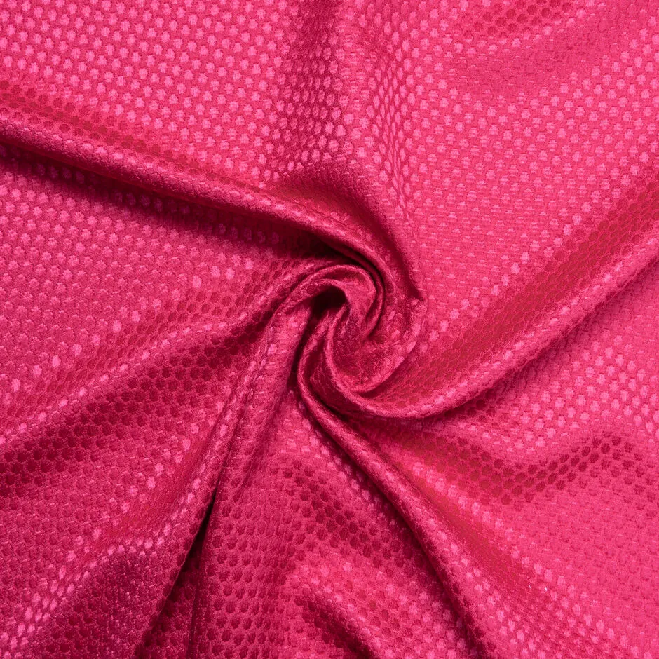 Cherry Pink Spot Jacquard Silk & Wool Cloqué