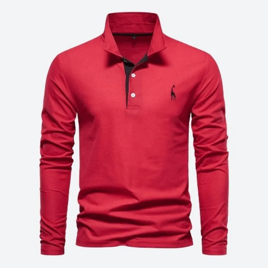 Classic Long-Sleeve Polo Henley Shirts