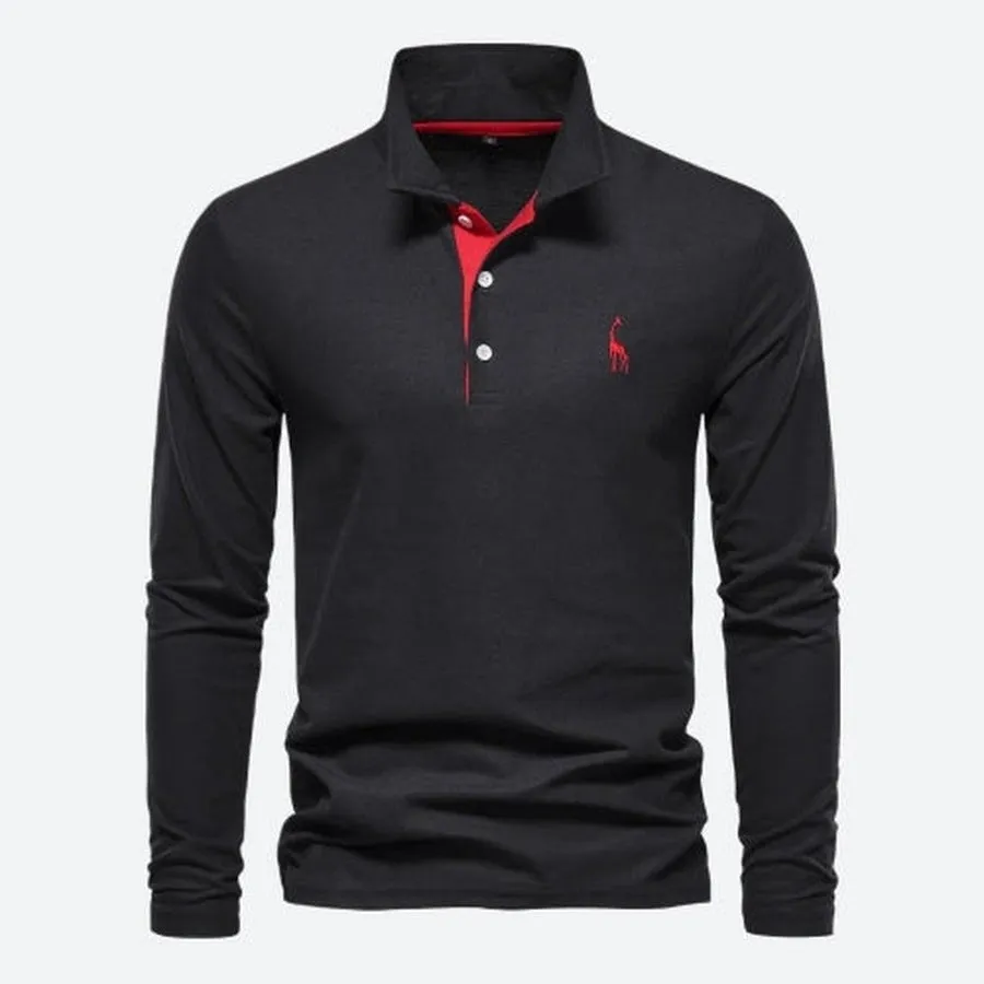 Classic Long-Sleeve Polo Henley Shirts