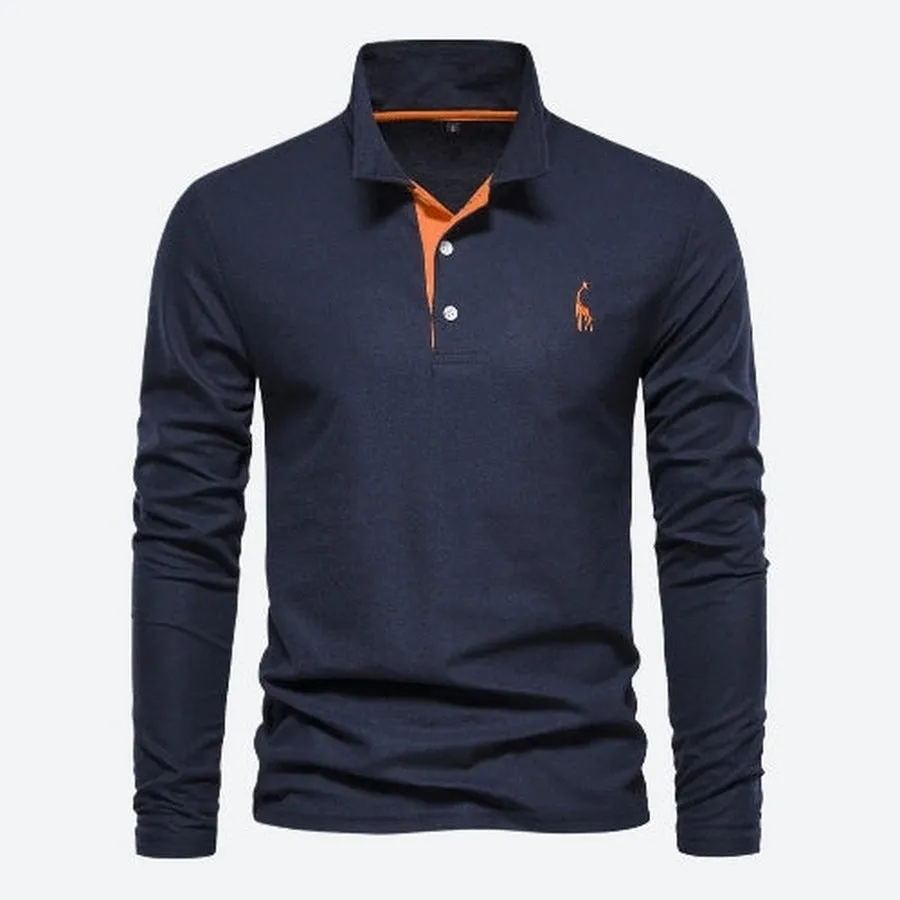 Classic Long-Sleeve Polo Henley Shirts