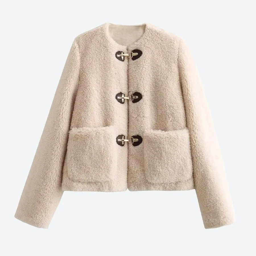 Cozy Toggle Closure Fleece Jackets