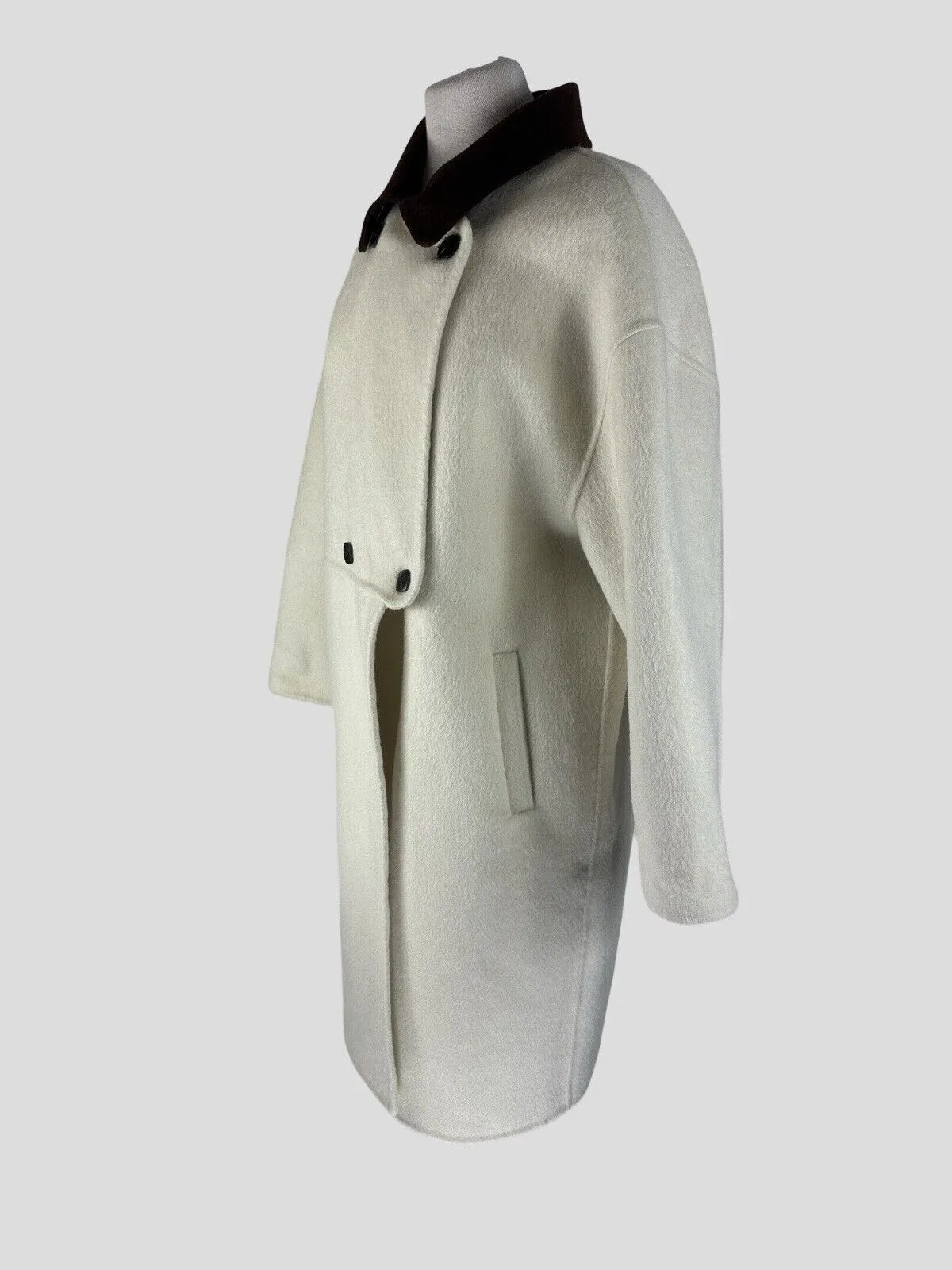 Cubic cream cashmere blend coat size UK10/US6