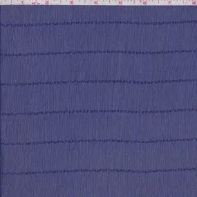 Deep Violet Blue Stripe Crinkle Chiffon Fabric