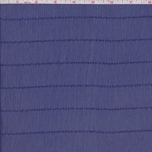 Deep Violet Blue Stripe Crinkle Chiffon Fabric