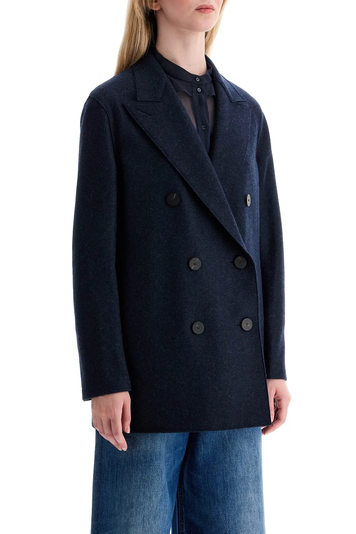 double-breasted cashmere coat