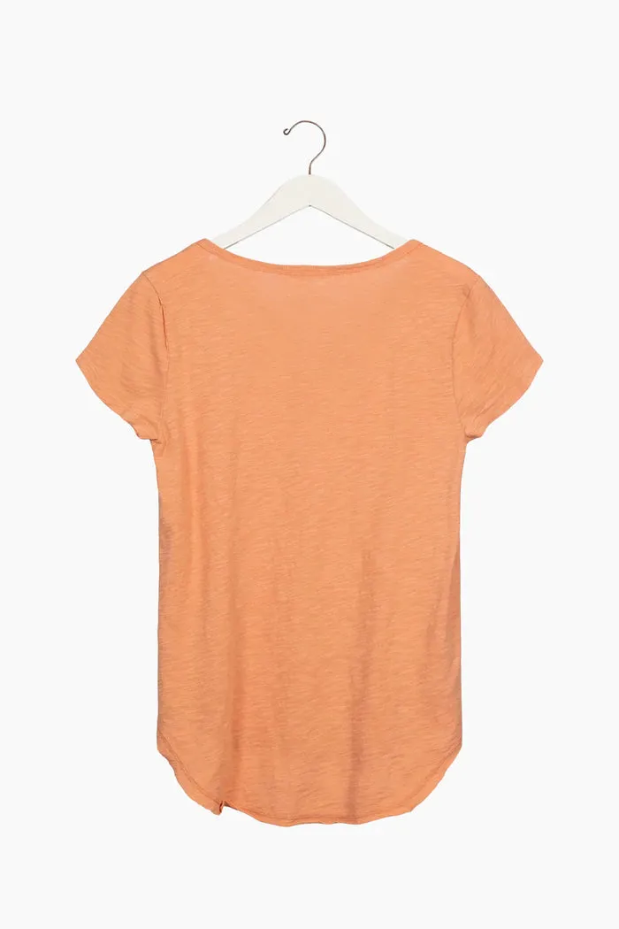 Dylan Slub Cotton Shirt Tail V-Neck Tee Festival