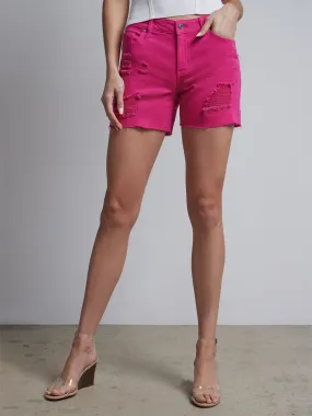 Essential Mid-Rise Denim 5-Inch Boyfriend Short - Pink