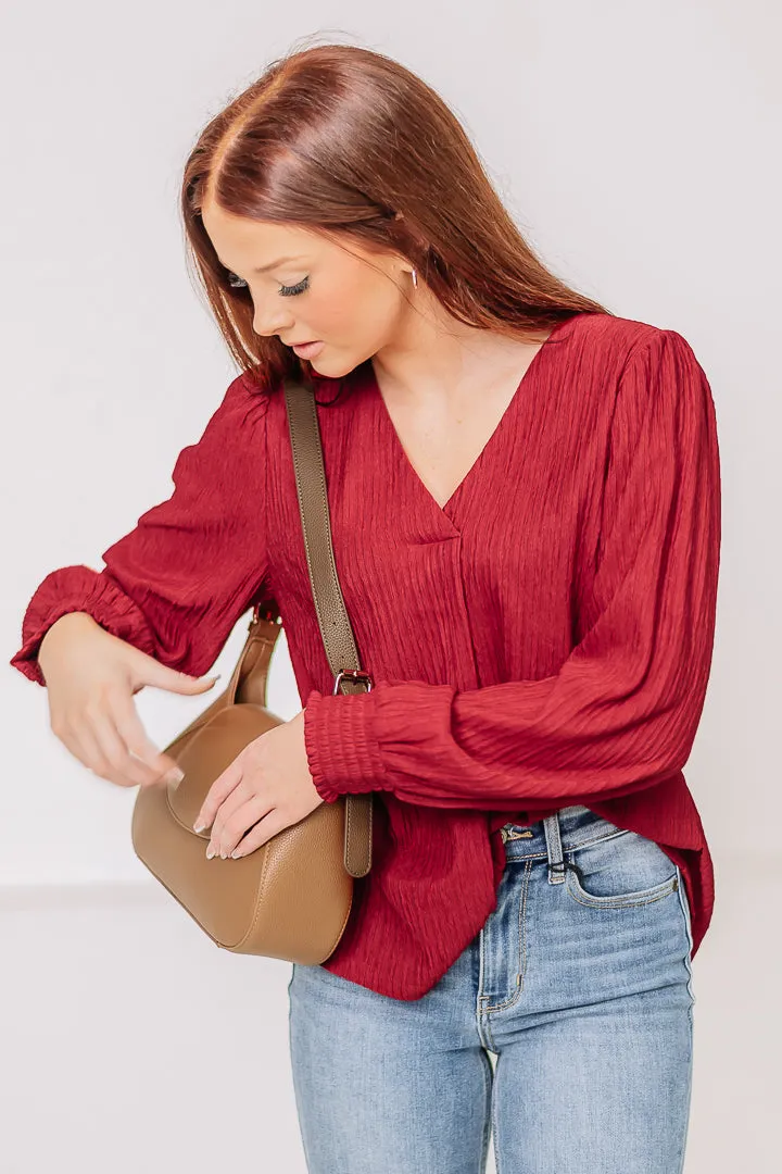 Getting Together Textured Top | Red