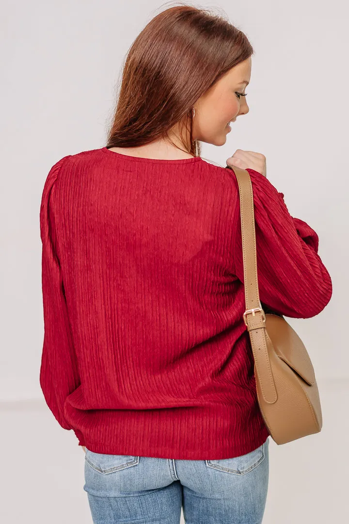 Getting Together Textured Top | Red