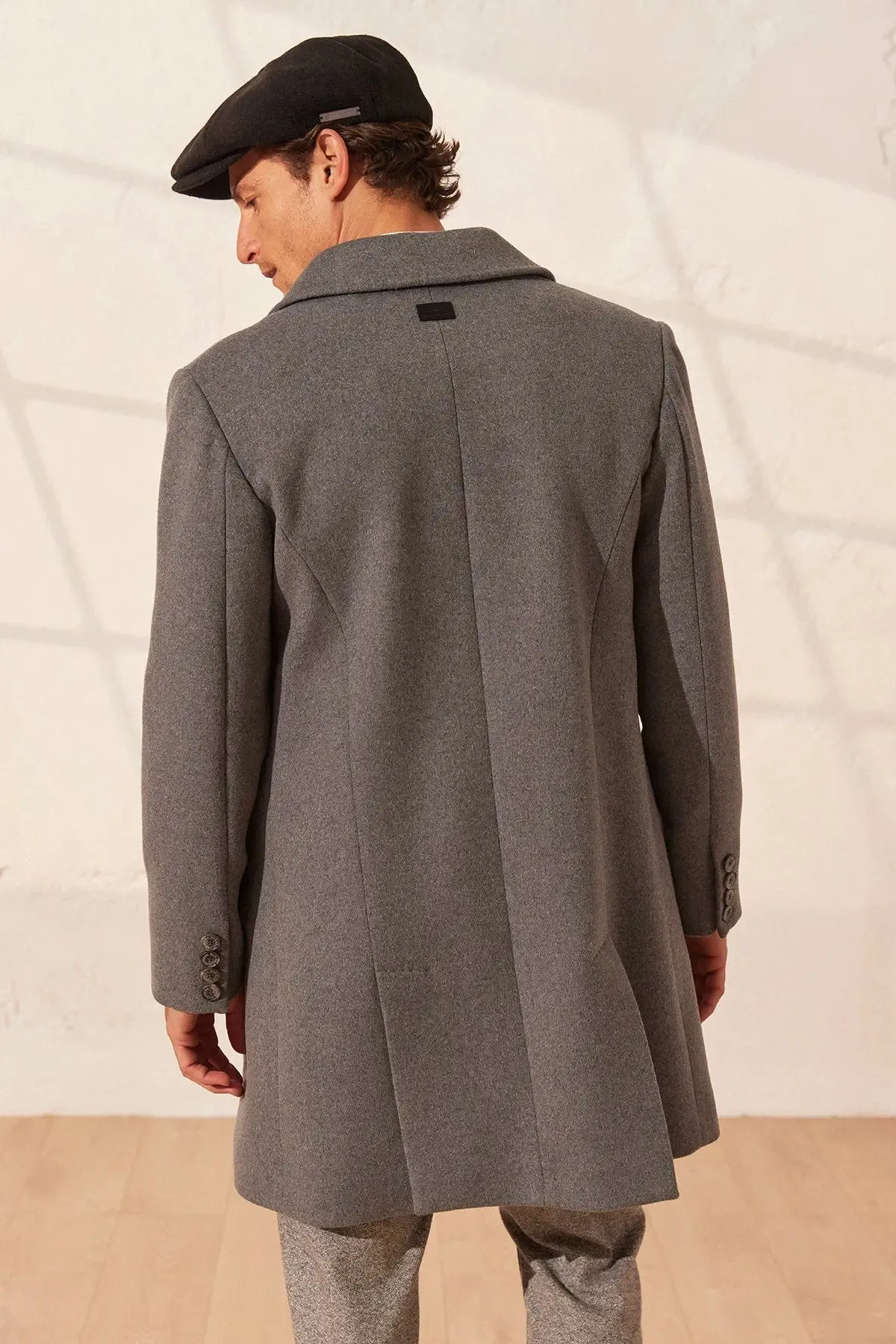 Gray Cashmere Blend Men's Coat