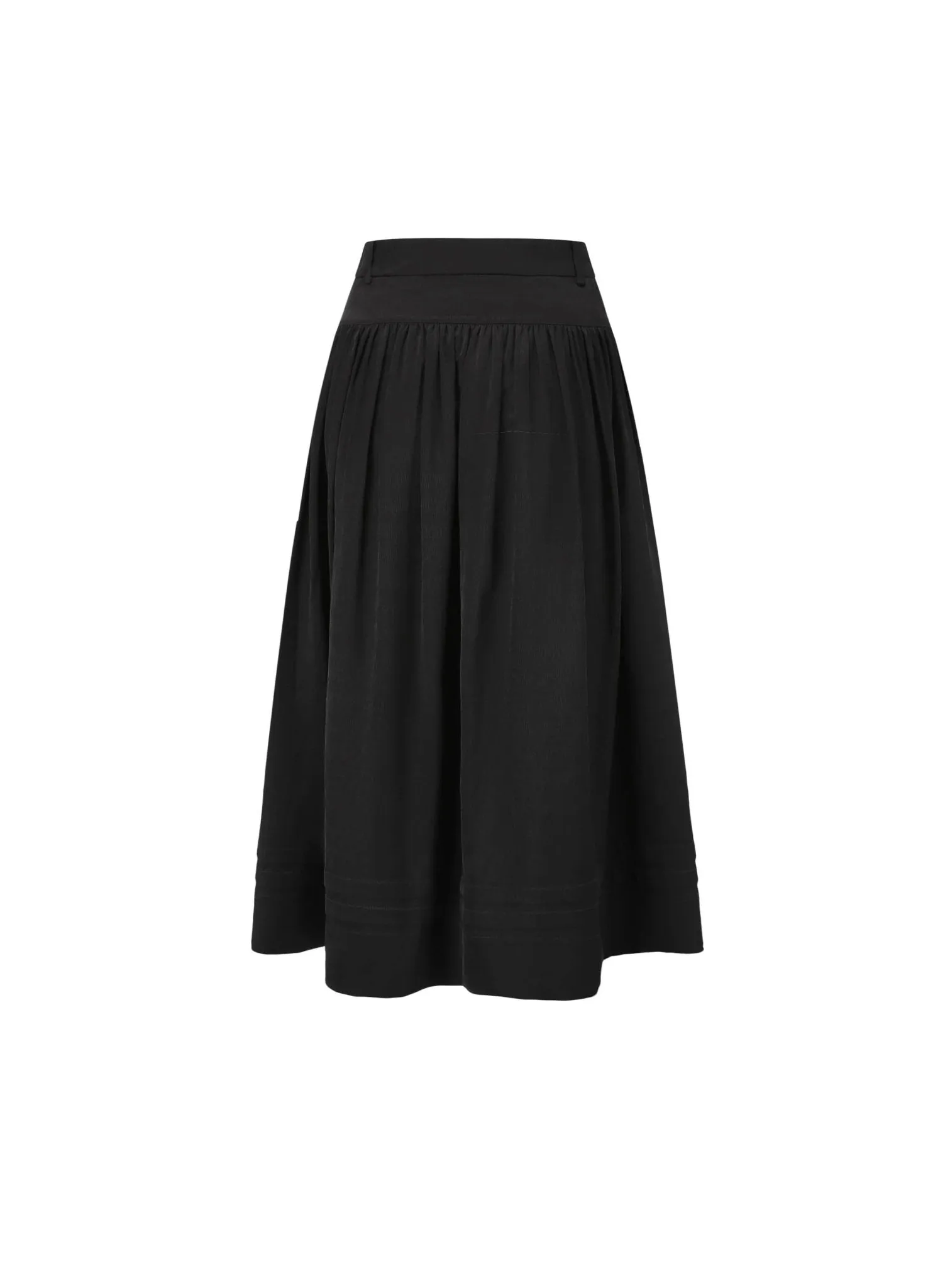 High-Waisted Tiered Skirt in Black