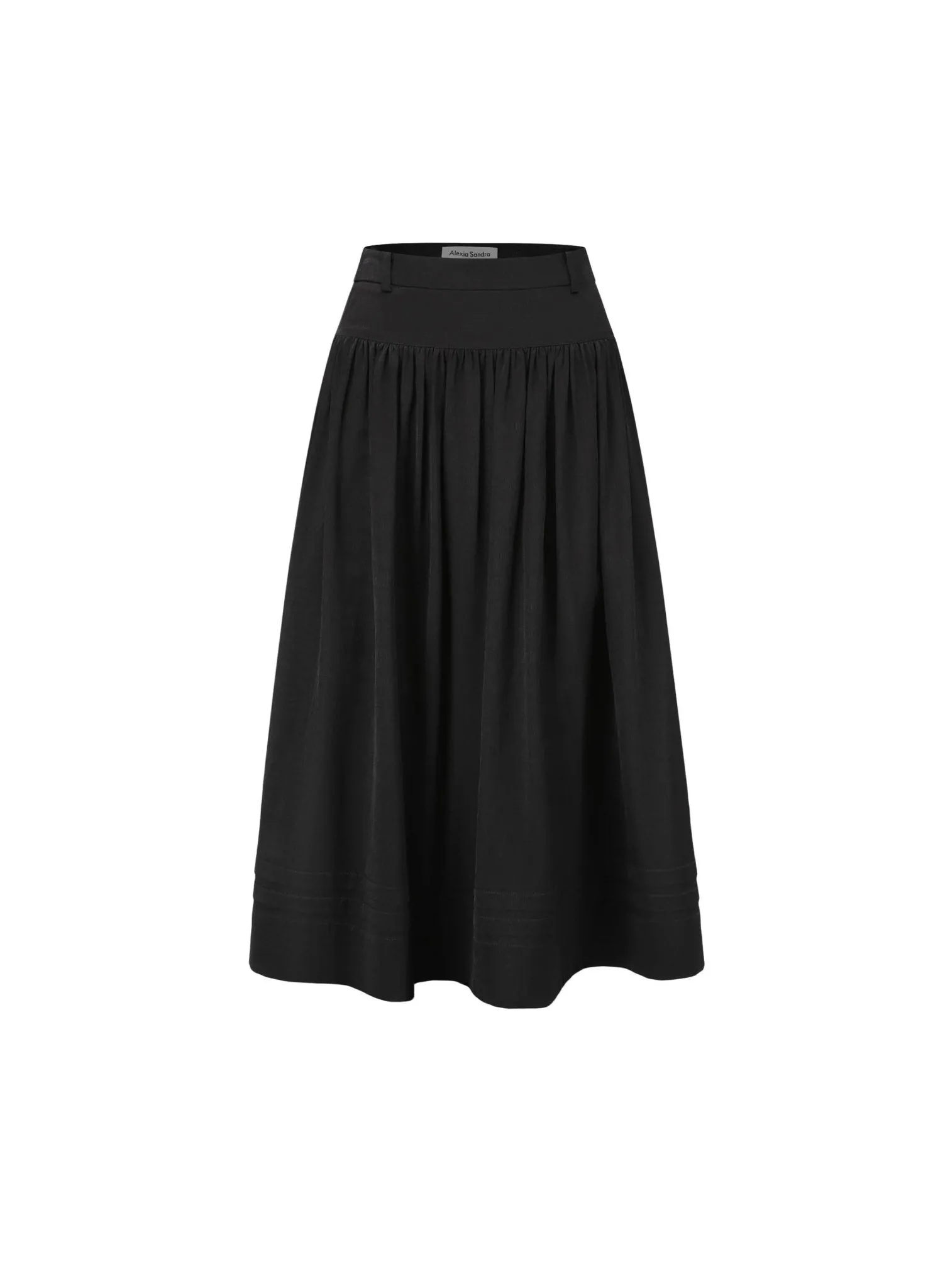 High-Waisted Tiered Skirt in Black