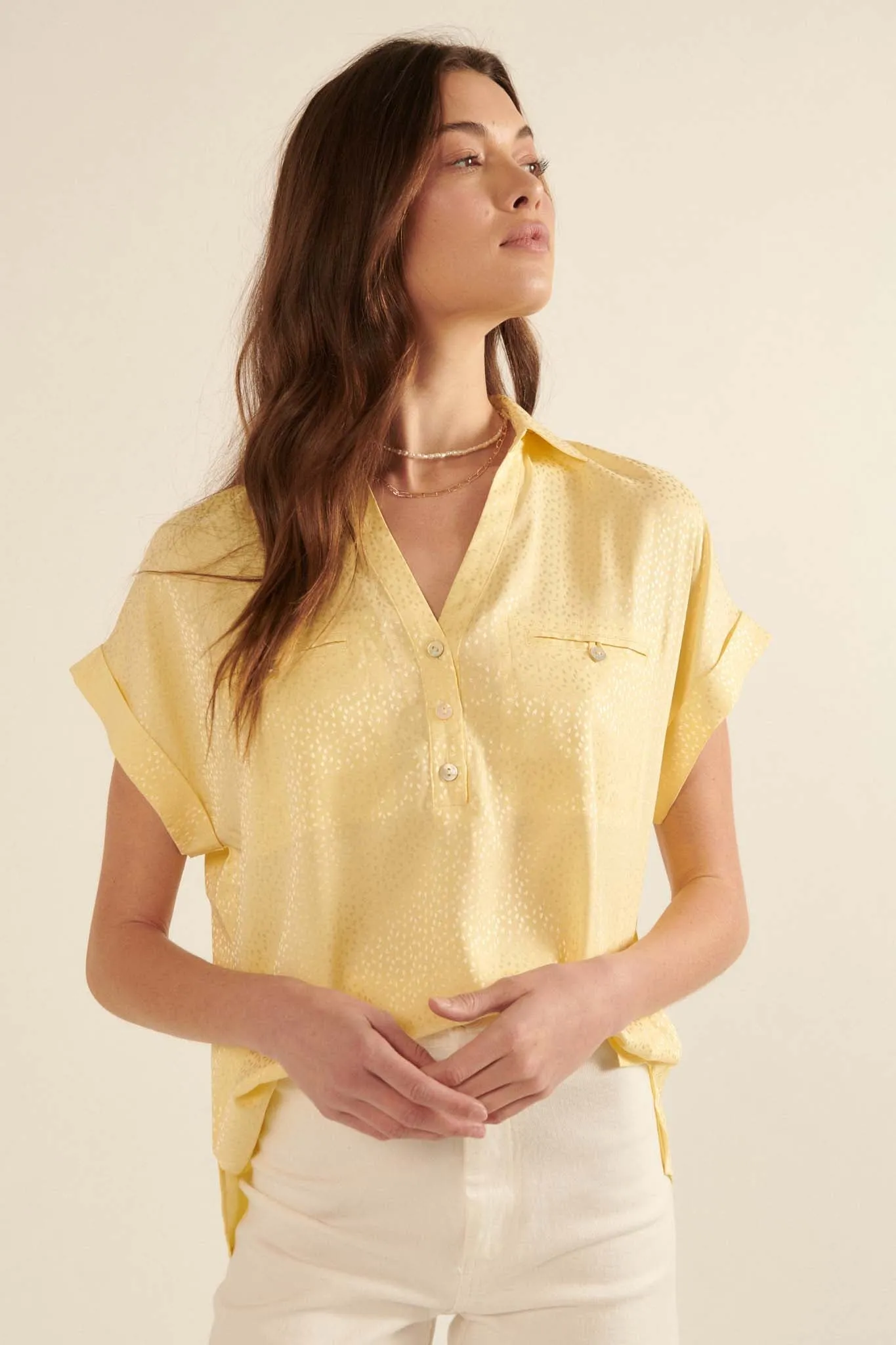 Into the Light Jacquard Dolman Blouse