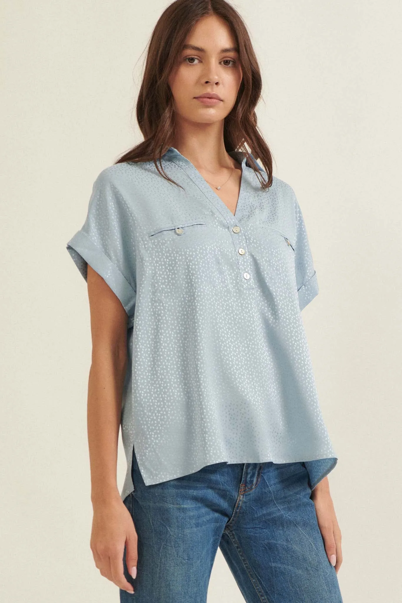 Into the Light Jacquard Dolman Blouse