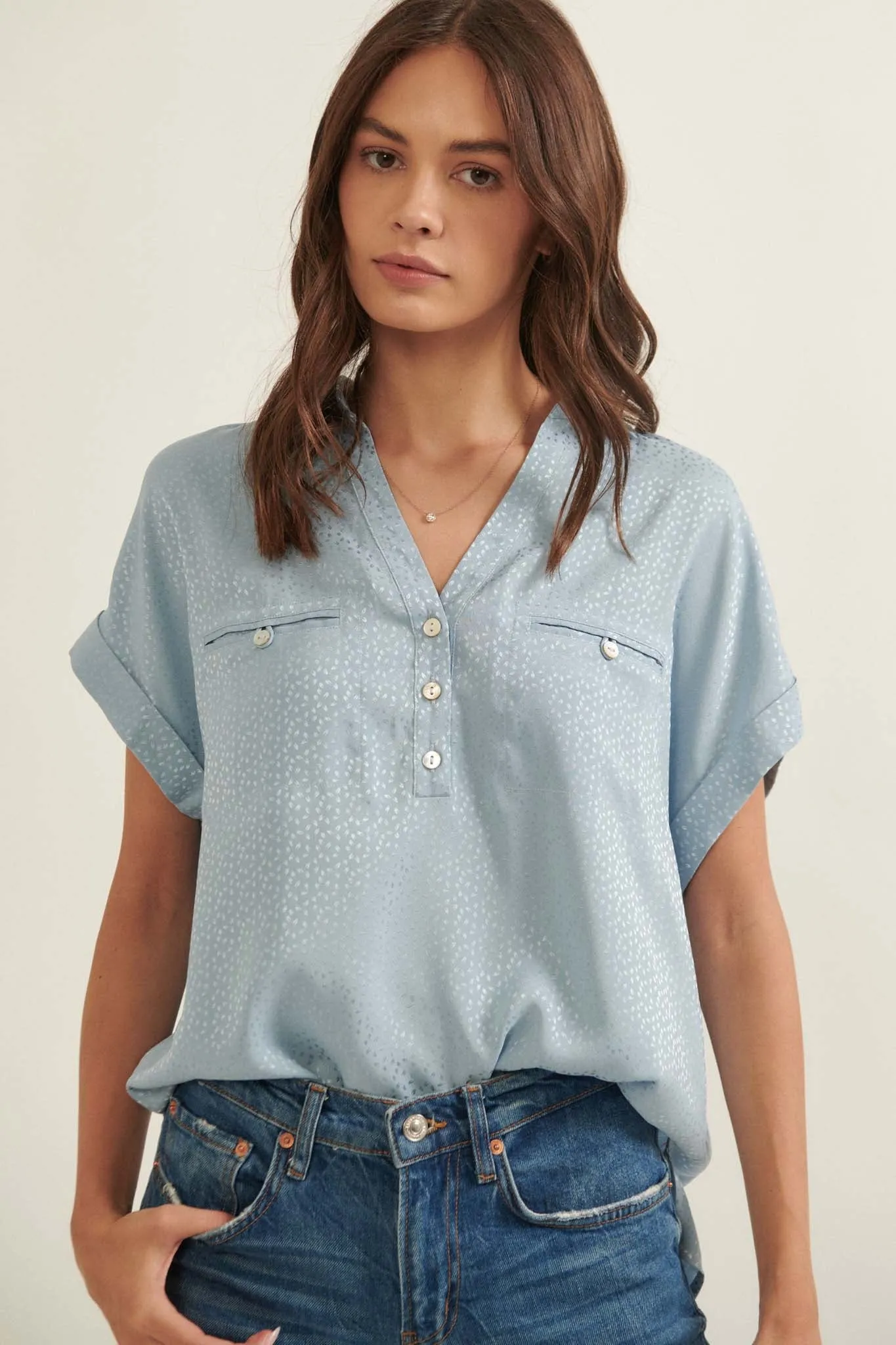 Into the Light Jacquard Dolman Blouse