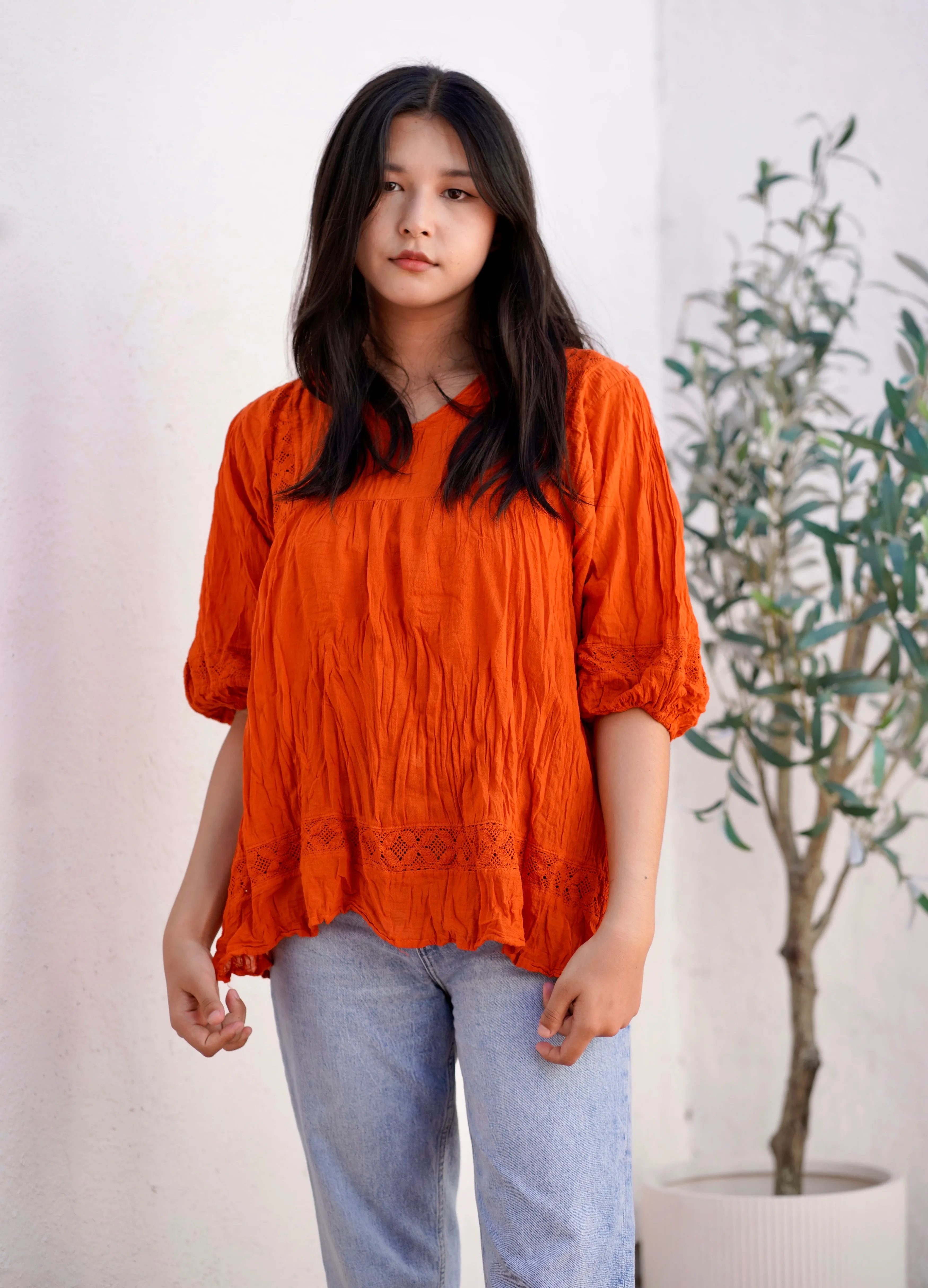 Lee Peasant Top Orange