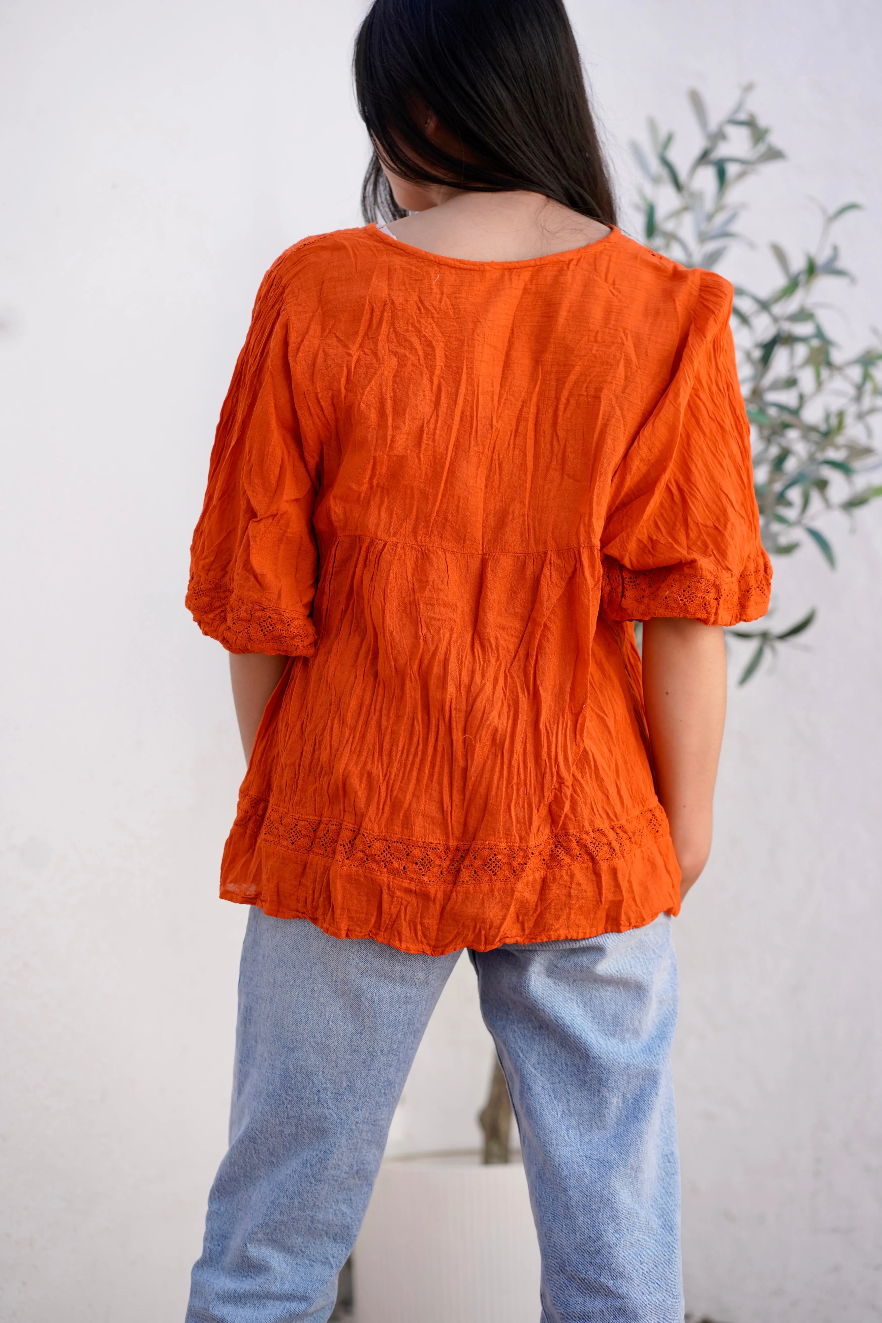 Lee Peasant Top Orange