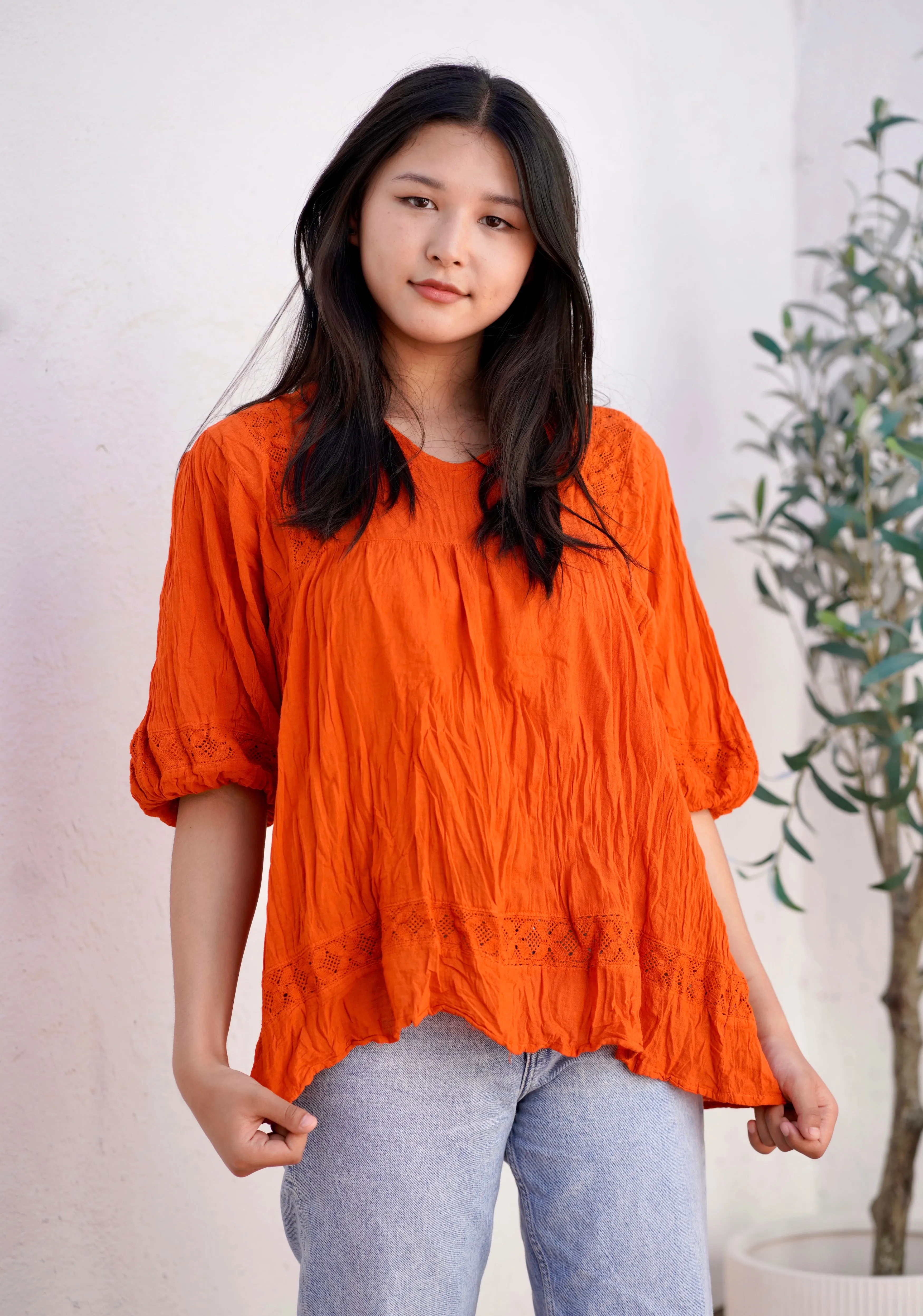 Lee Peasant Top Orange