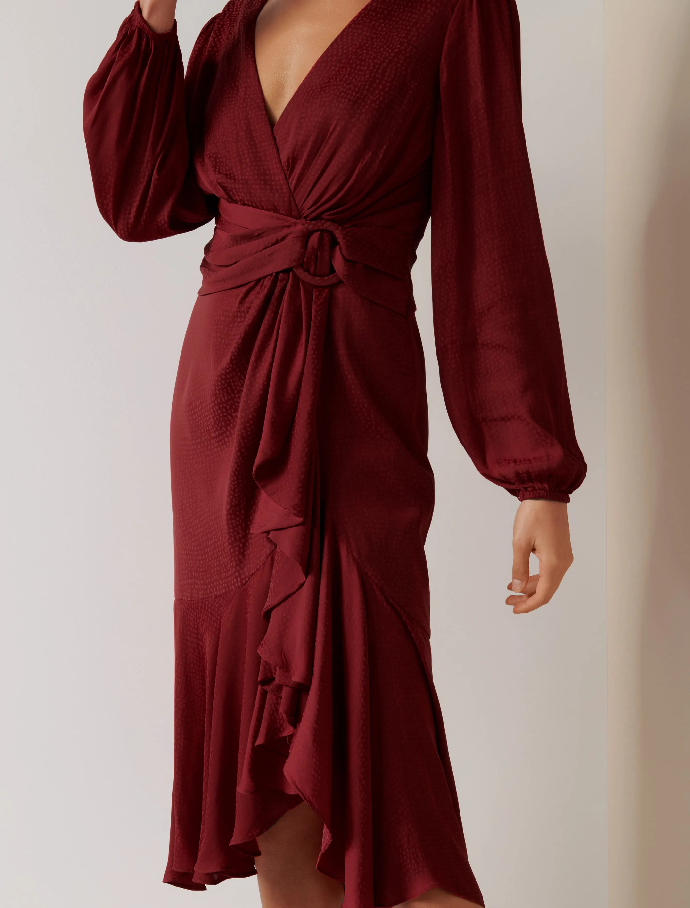 Lilian Balloon Sleeve Midi Dress