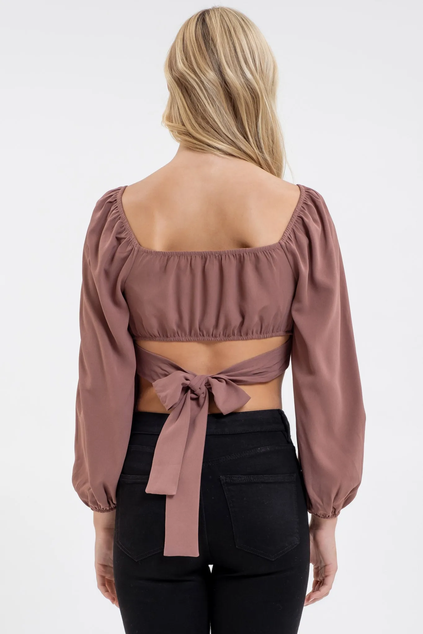 LONG SLEEVE CORSET CROP TOP