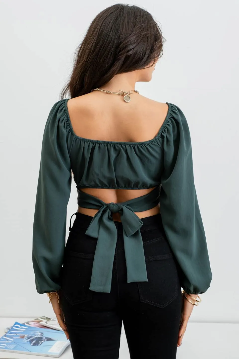 LONG SLEEVE CORSET CROP TOP