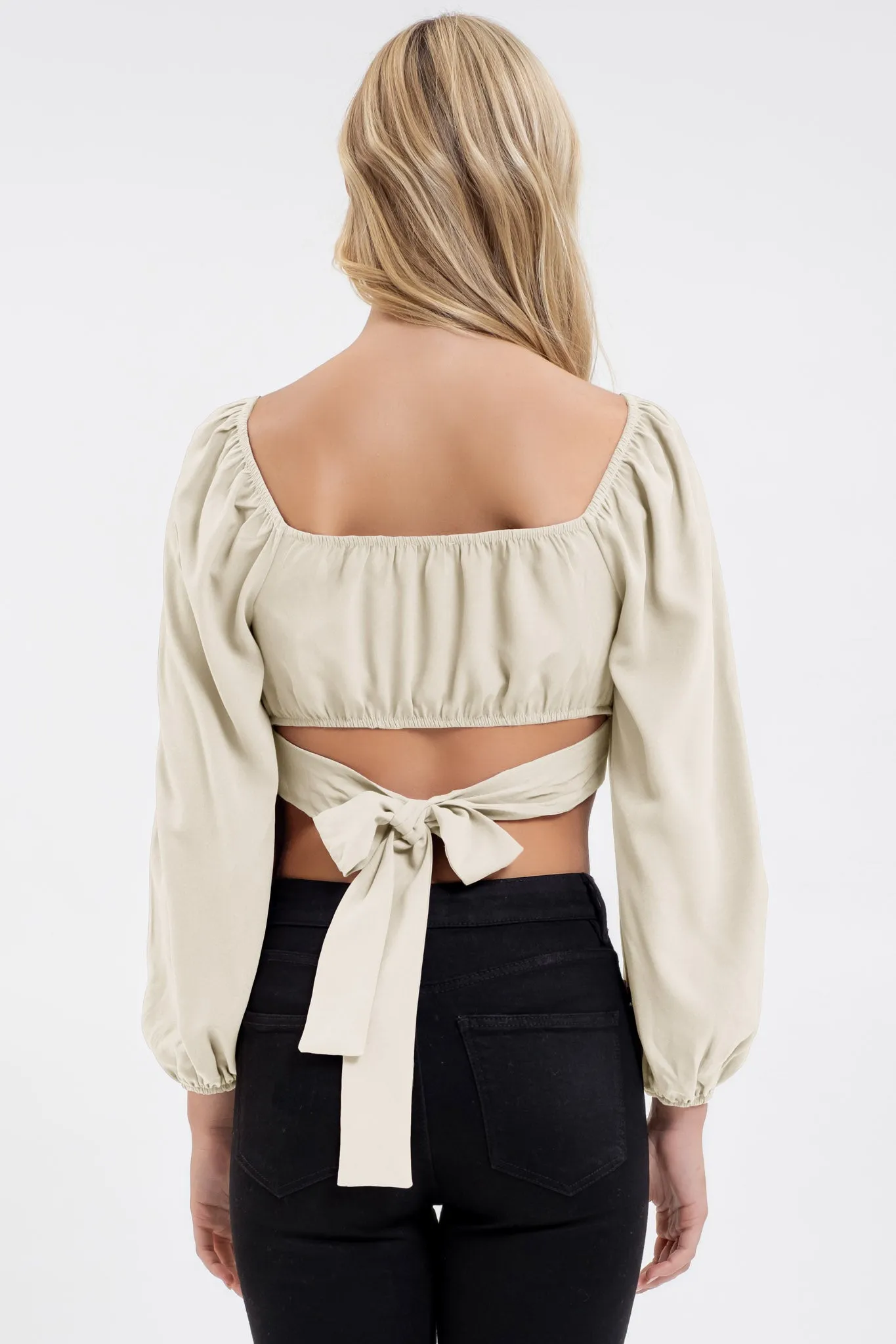 LONG SLEEVE CORSET CROP TOP