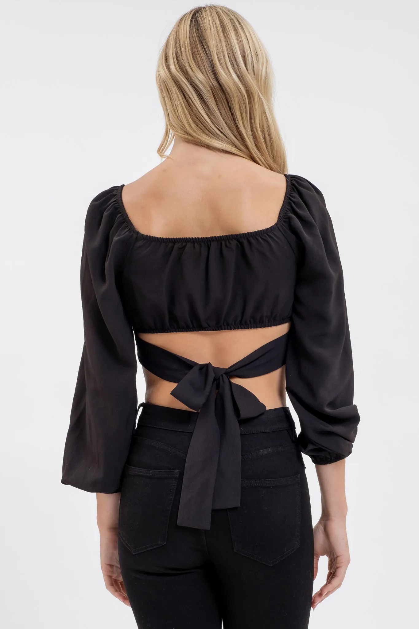 LONG SLEEVE CORSET CROP TOP