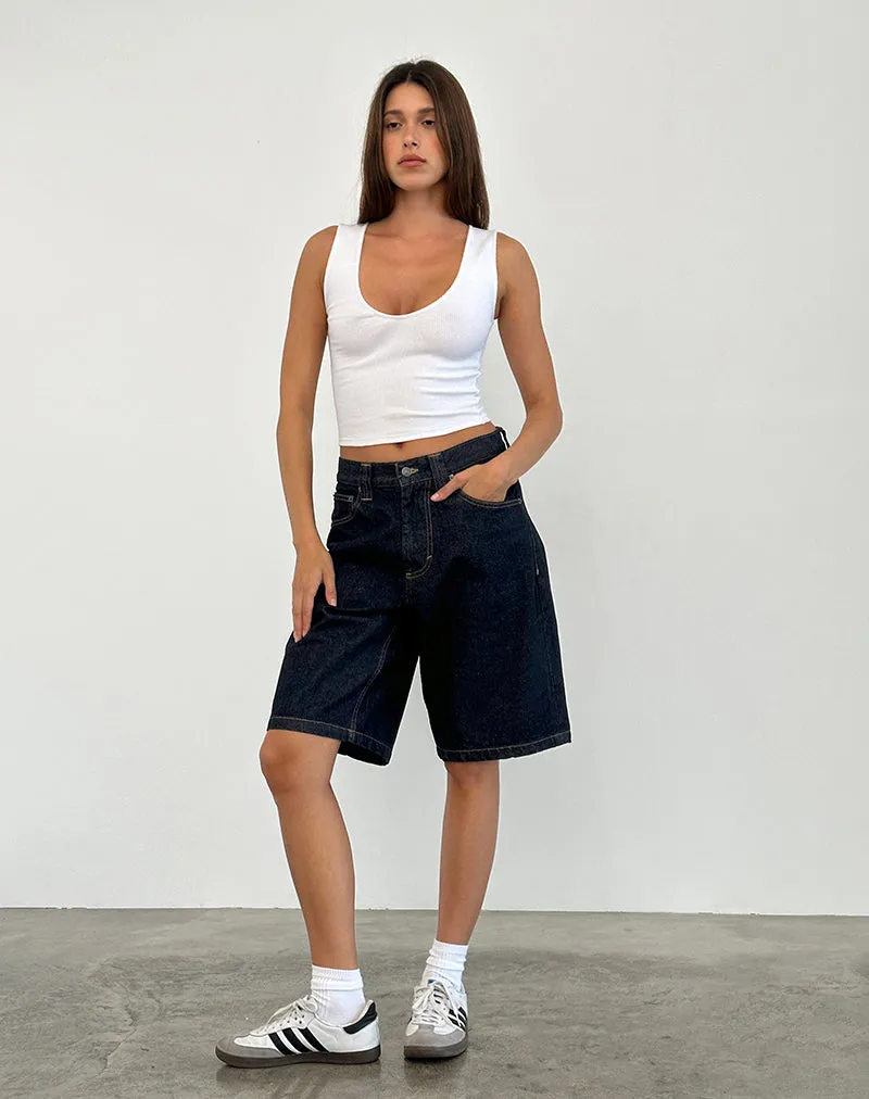 Low Rise Skater Short in Indigo