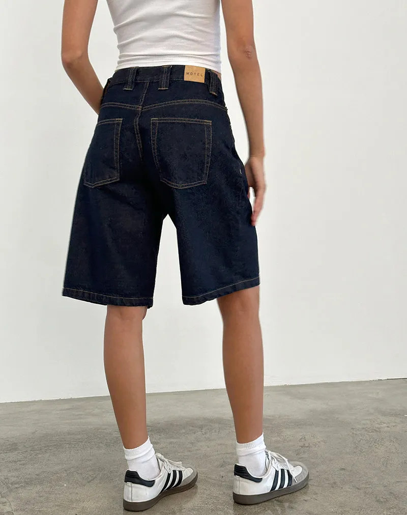 Low Rise Skater Short in Indigo