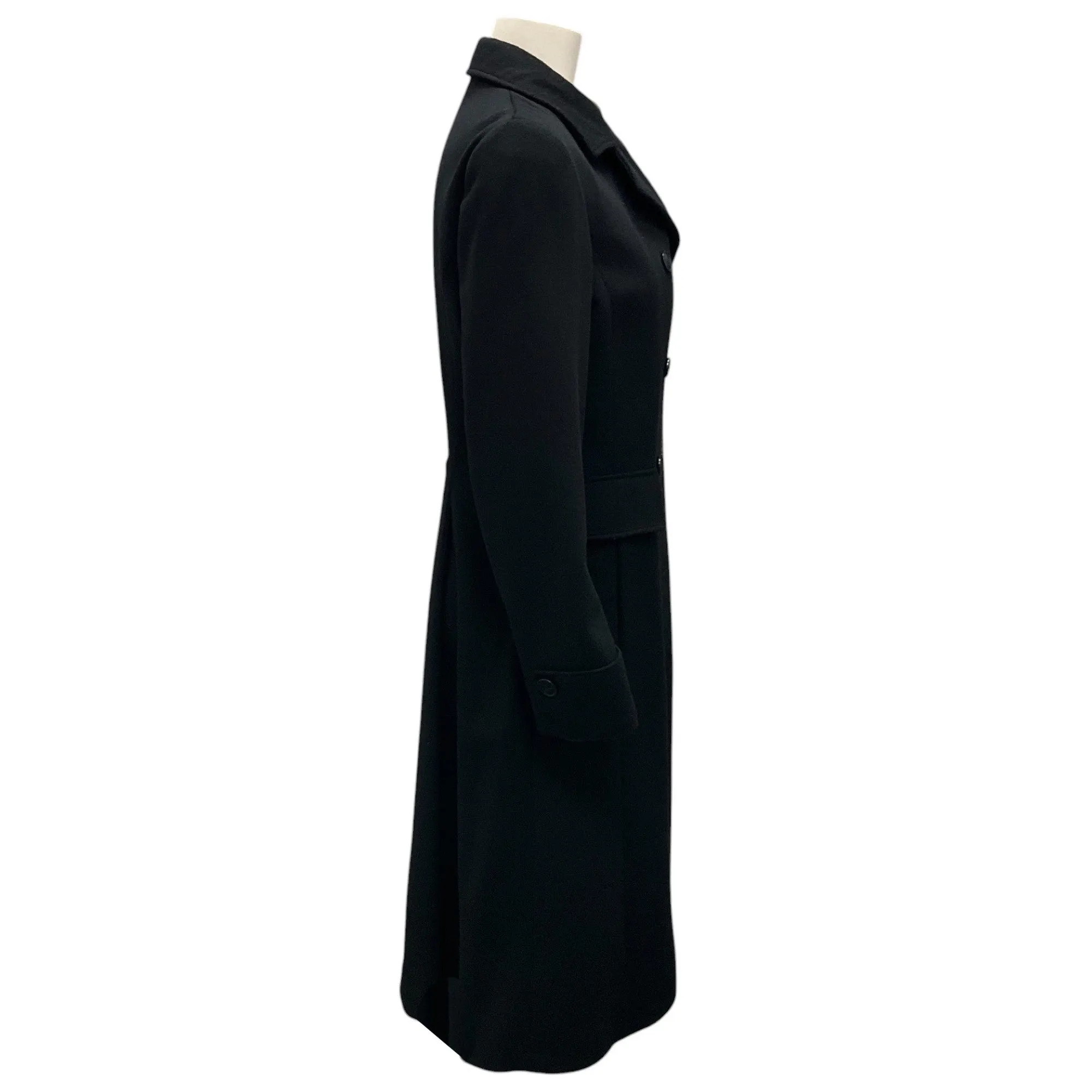 Luciano Barbera Black Double Breasted Cashmere Coat