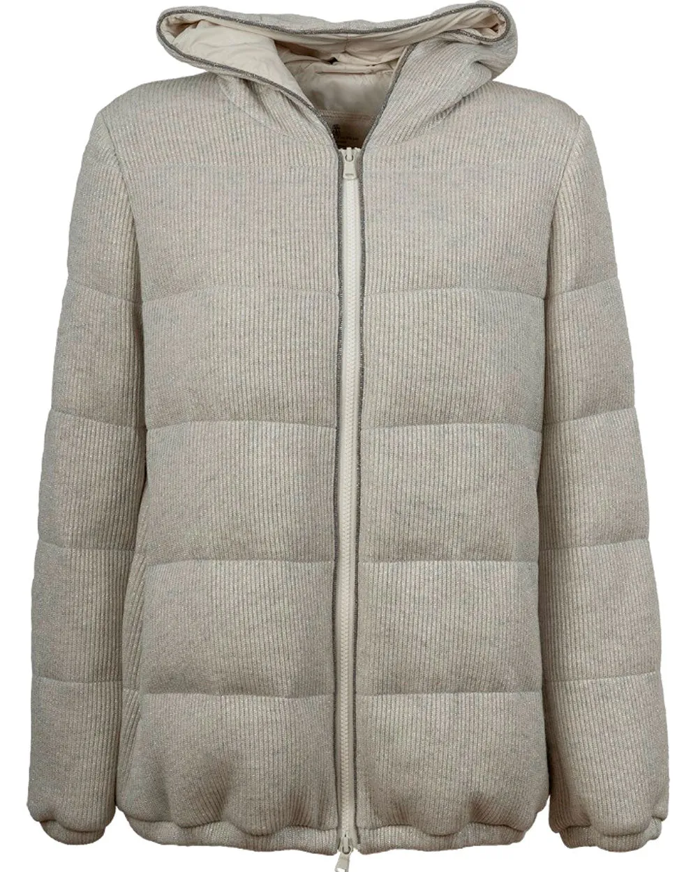 Marble Cashmere Rib Knit Padded Jacket