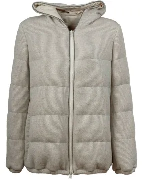 Marble Cashmere Rib Knit Padded Jacket