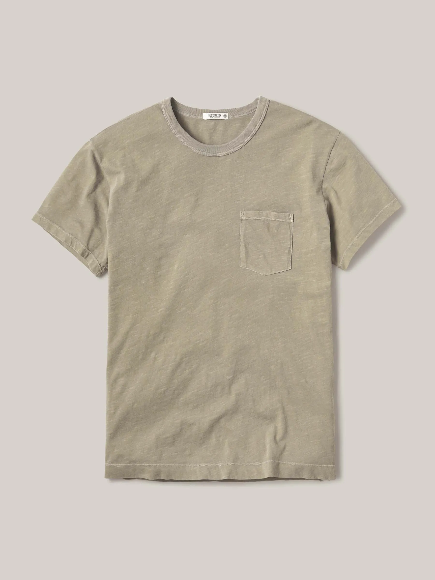 Military Olive Venice Wash Slub Vintage Pocket Tee