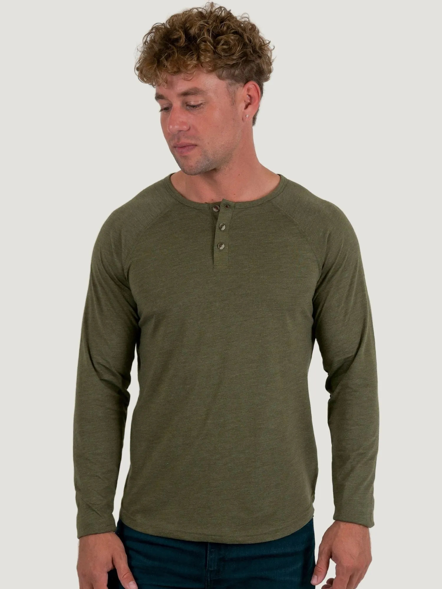 Military Slim Fit Long Sleeve Henley