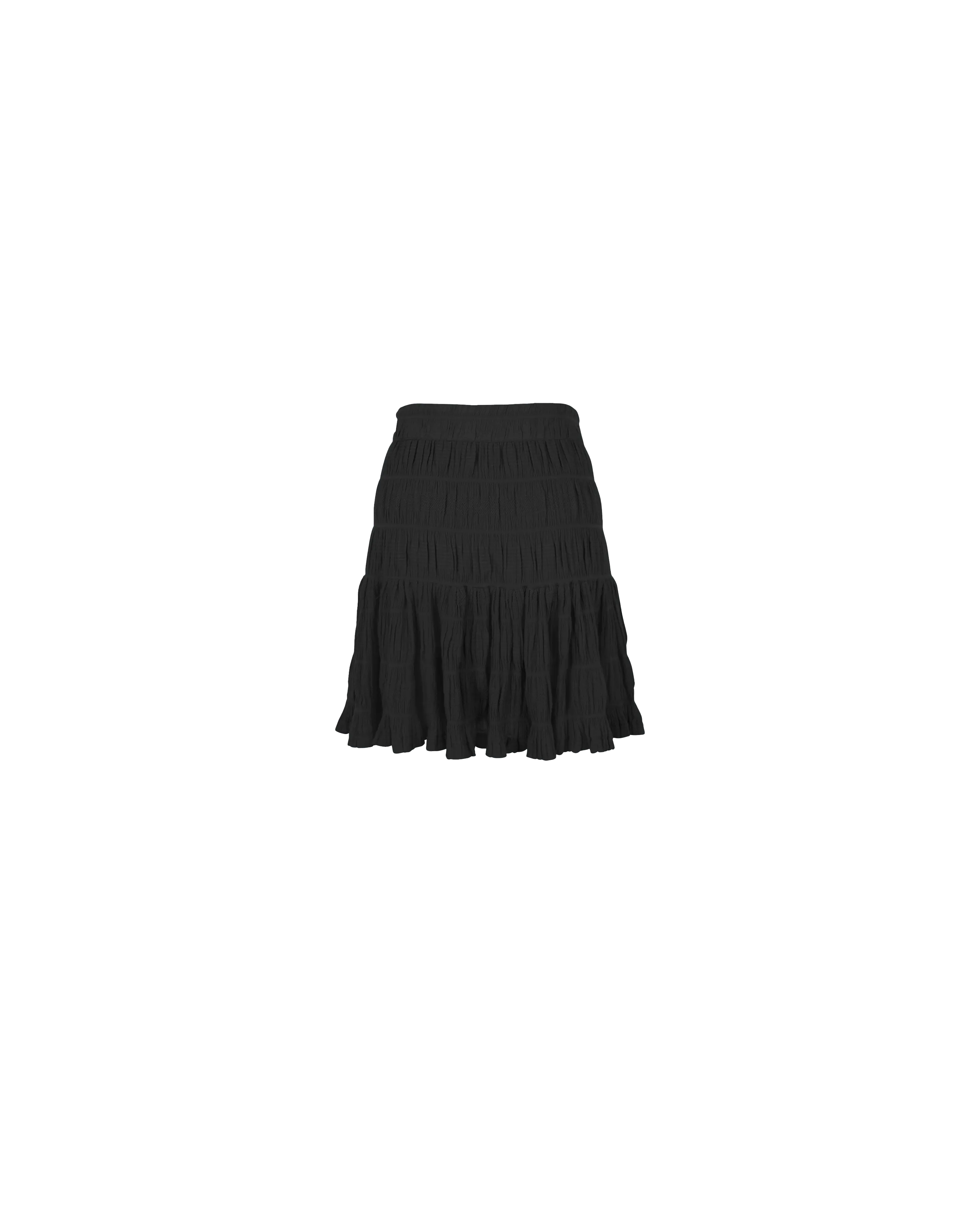 MIRELLA TIERED MINI SKIRT BLACK