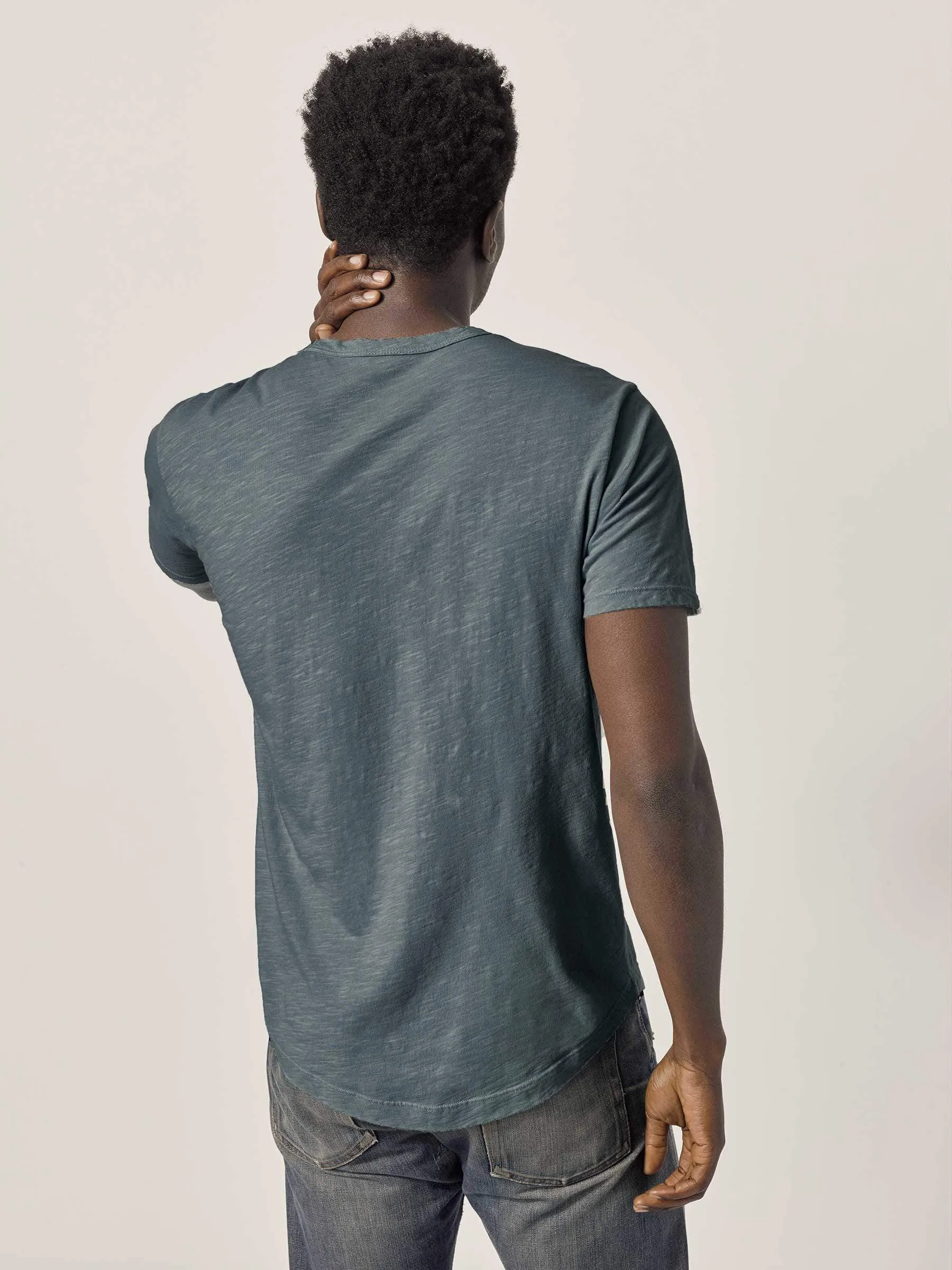 Morro Venice Wash Slub Curved Hem Tee