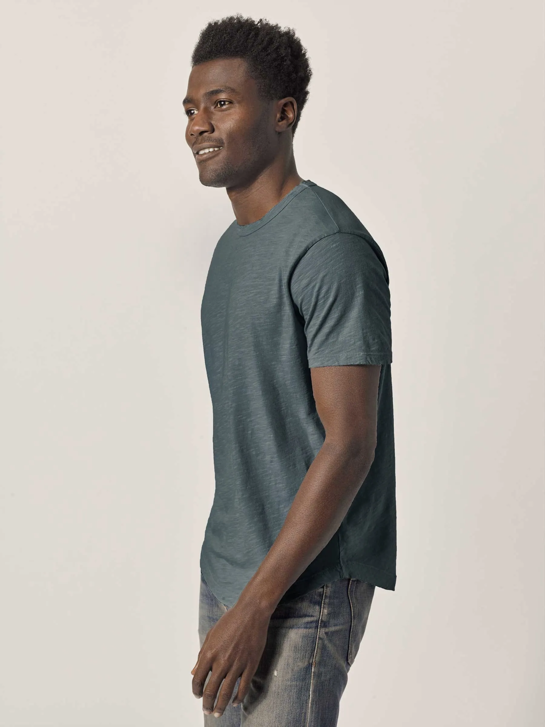 Morro Venice Wash Slub Curved Hem Tee