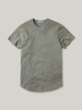 Moss Slub Curved Hem Tee