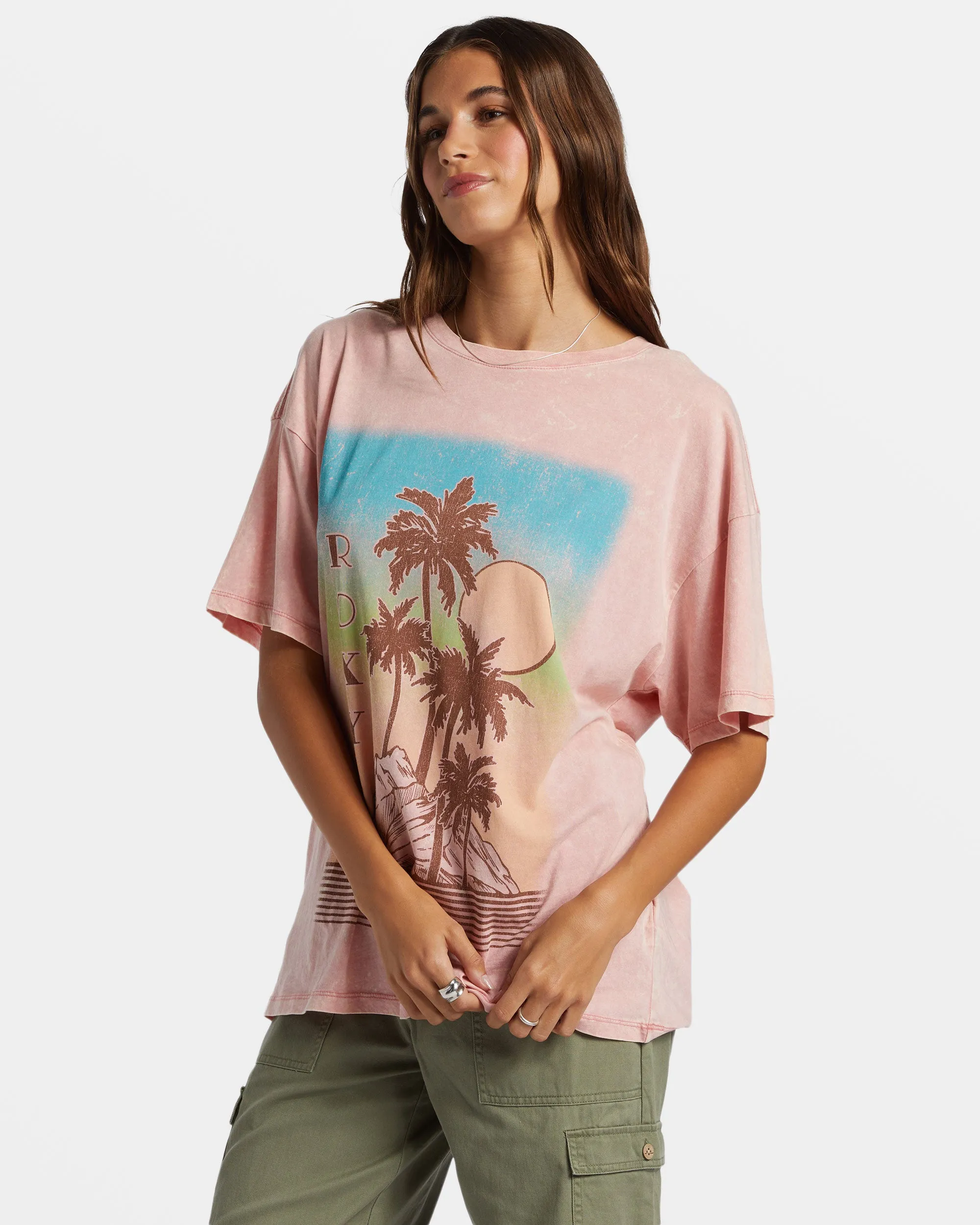 Palm Springs Oversized T-Shirt - Mauve Glow