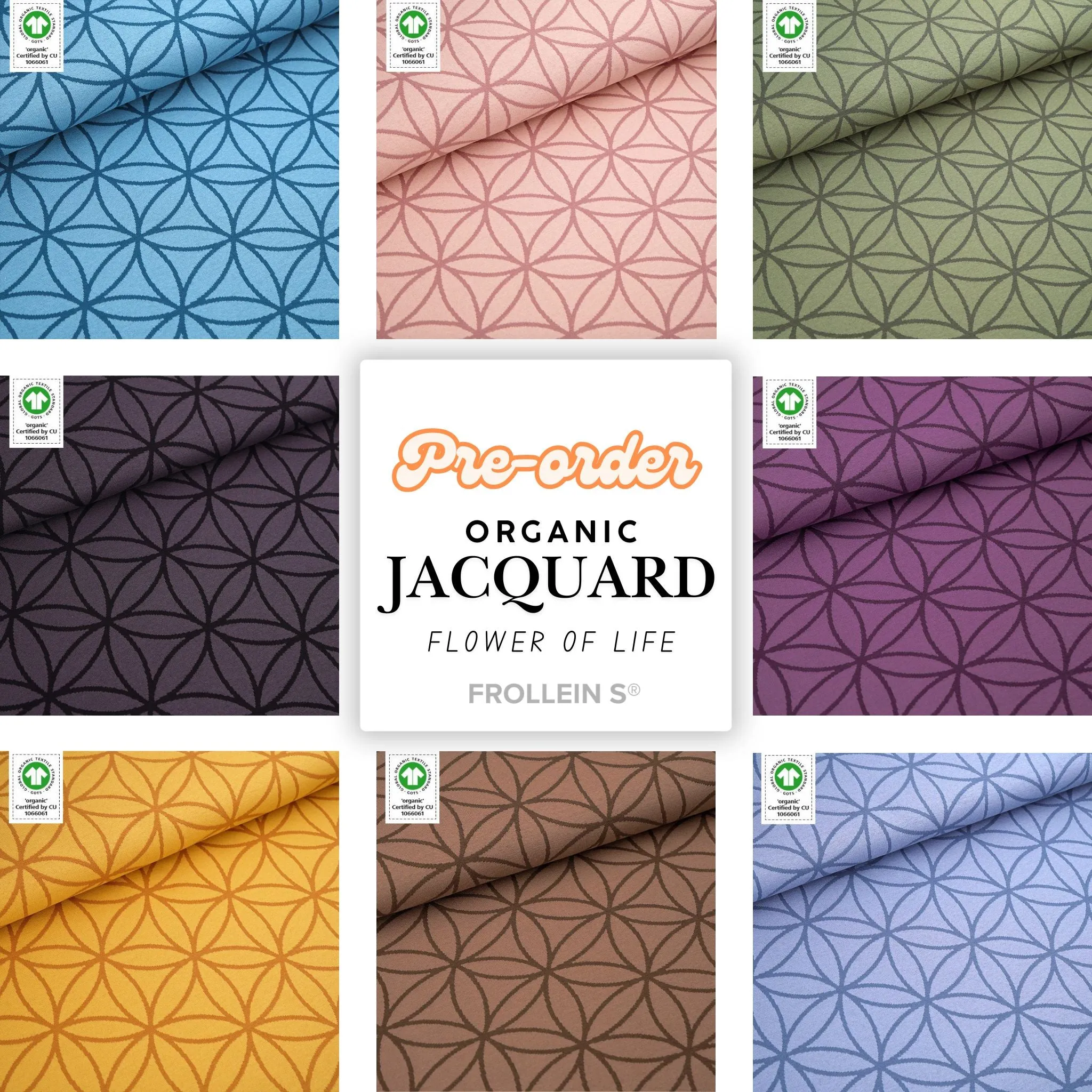 Pre-Order - Organic Jacquard Fabric - Flower of Life