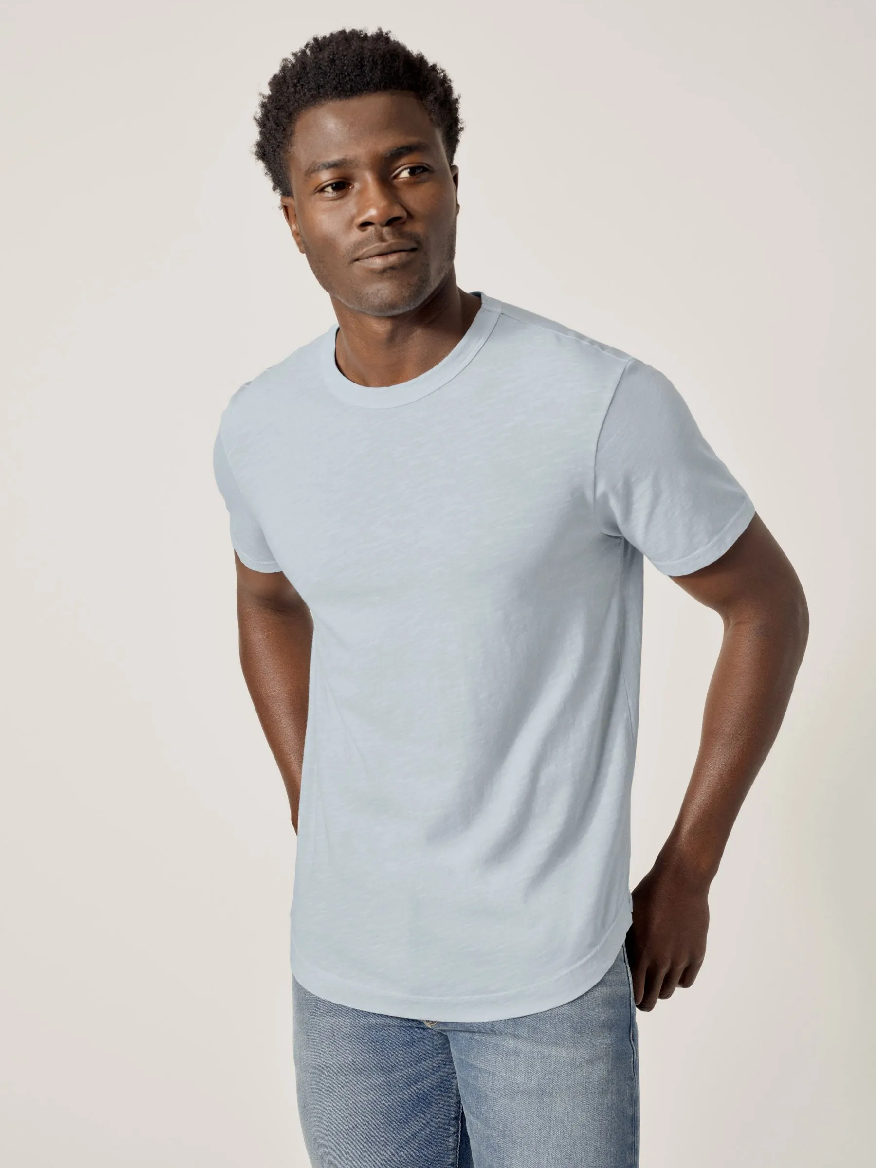 Riviera Slub Curved Hem Tee