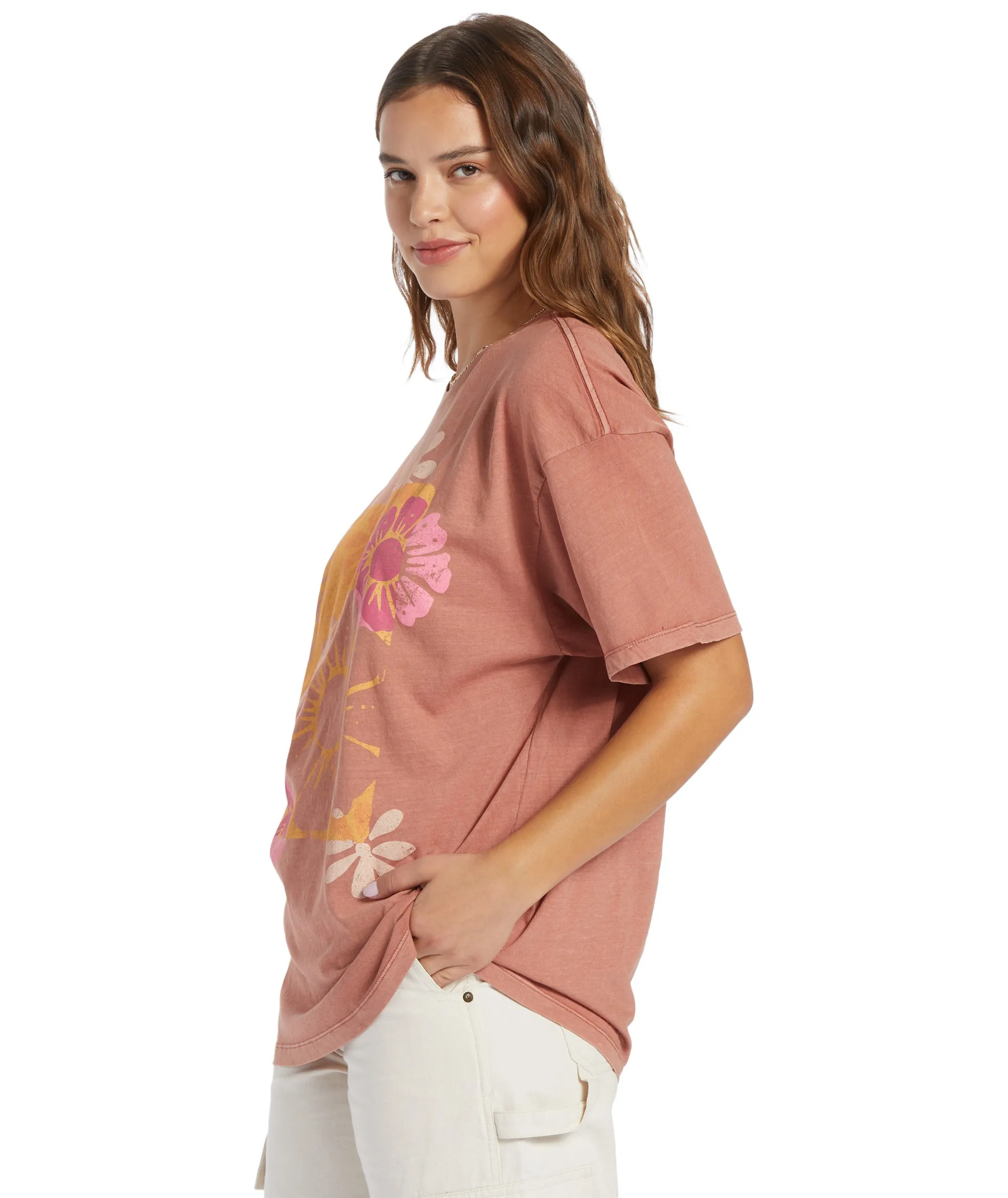 Roxy Florals Tee-Cedar Wood