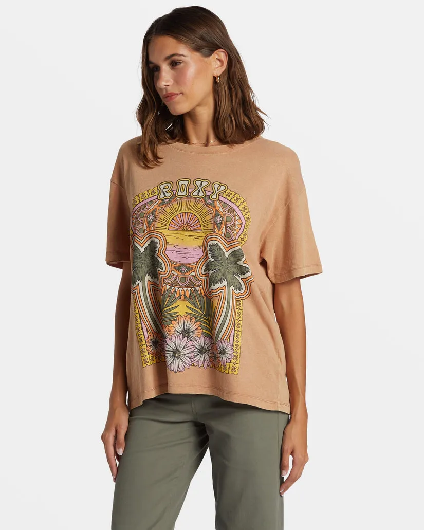 Roxy Morockin Tee-Camel